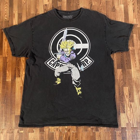Shirts Dragon Ball Z Super Saiyan Trunks Capsule Corp Black Short